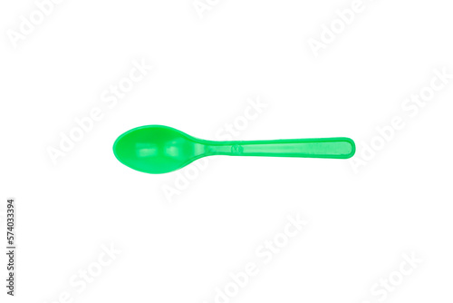 Green plastic spoon