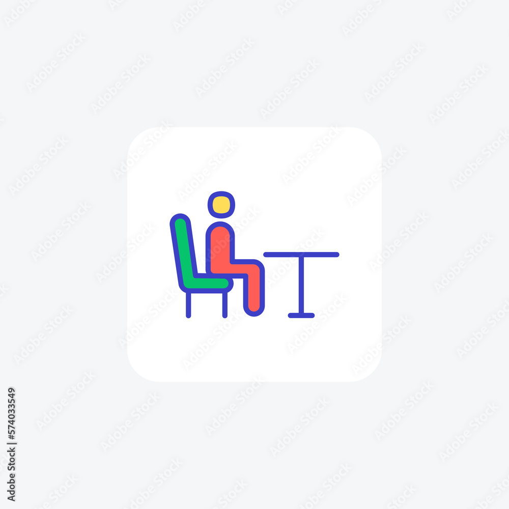 Study table, desk�fully editable vector fill icon Study table, desk�fully editable vector fill icon