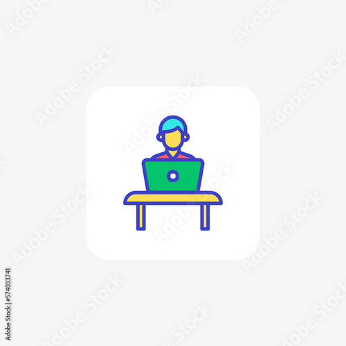 Desk, education fully editable vector fill icon 
