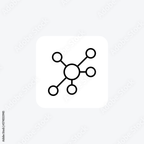 Big data, connection, network, science fully editable vector Line icon 