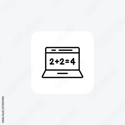 Laptop, computing, working, freelancing fully editable vector Line icon 