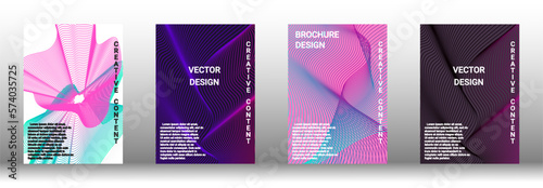 A set of modern abstract covers with abstract gradient linear waves.