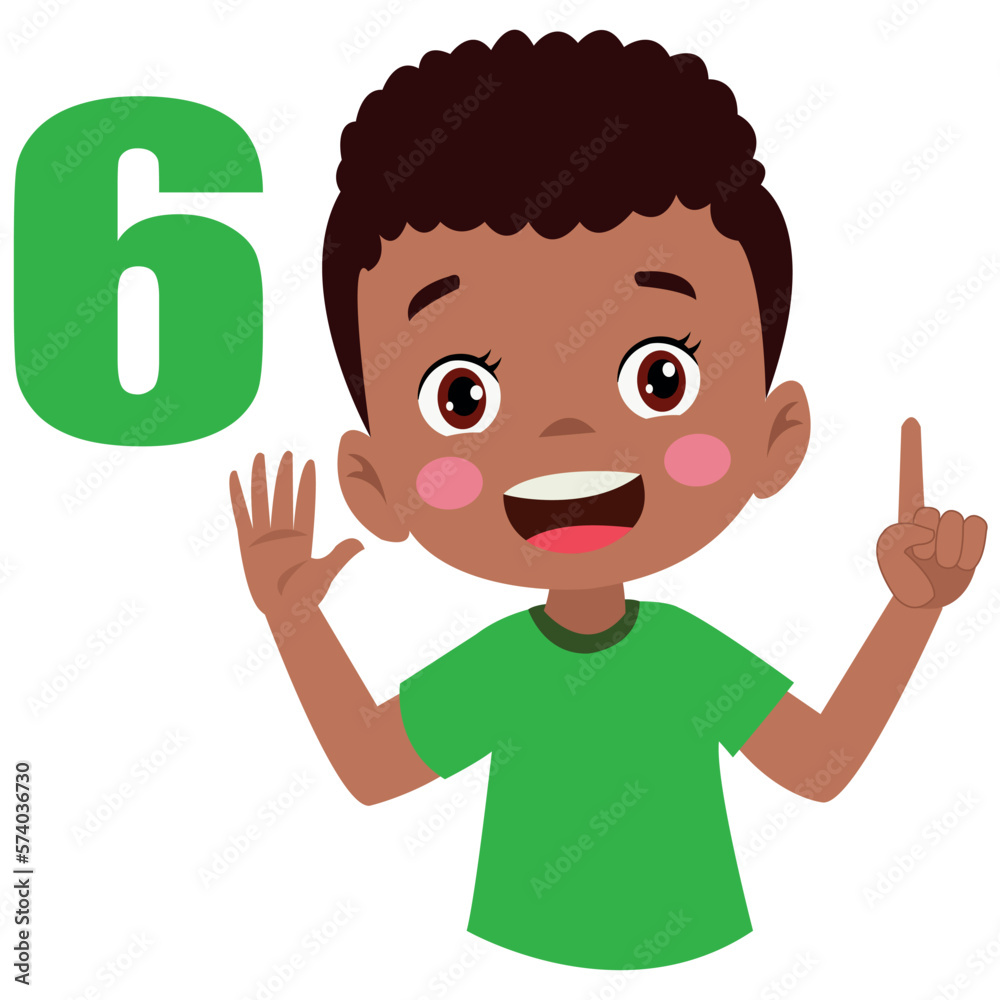 Cute little boy is studying math by counting his finger Cute little boy is studying math by counting his finger