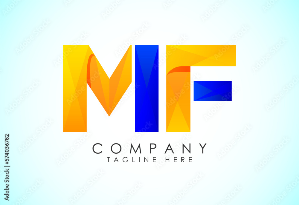 Initial Letter M F Logo Design Vector Template. Graphic Alphabet Symbol. Gradient logo Initial Letter M F Logo Design Vector Template. Graphic Alphabet Symbol. Gradient logo