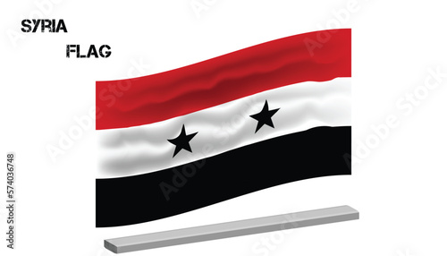 Flag of Syria, official colours, Vector illustration.