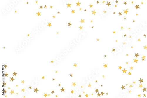Star confetti. Gold casual confetti background. Bright design pattern. © niko180180