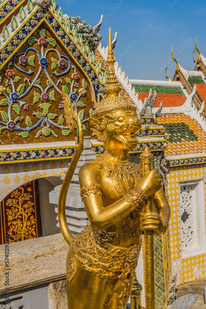 Gold Gaurdian Hor Phra Naga Grand Palace Bangkok Thailand