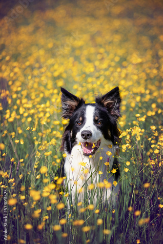 Border collie. Rasowy pies. Szkolenie psów. Inteligentne psy. Portrety psów. Zabawa ze zwierzakiem. Psie sesje zdjęciowe. Śmieszne psy. Słodki pies. Ulubieniec. Urocza poza. photo