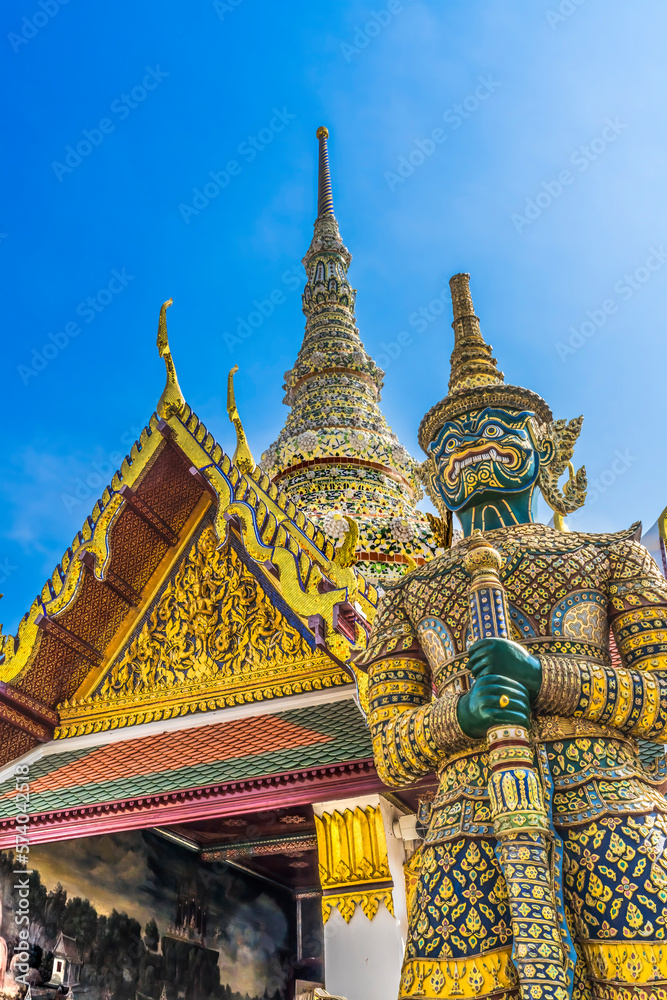 Green Guardian Statue Grand Palace Bangkok Thailand