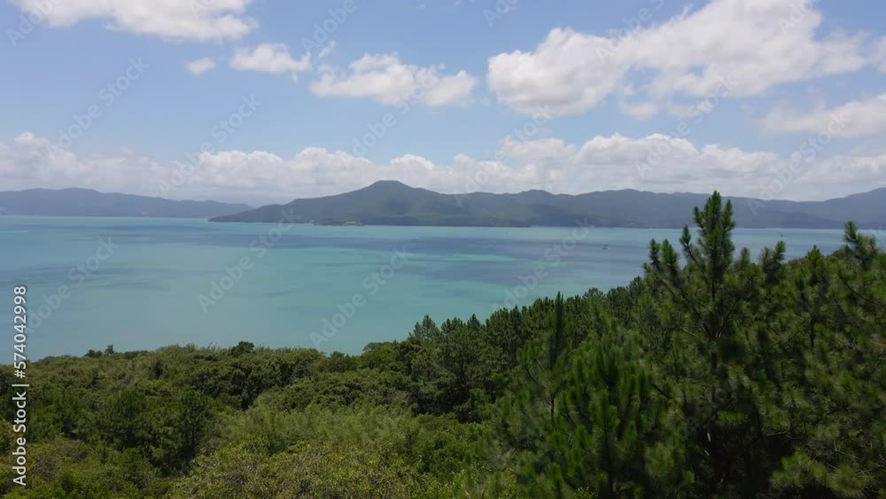 Spectacular Aerial View of the Sea and Coast with Pine Trees Spectacular Aerial View of the Sea and Coast with Pine Trees