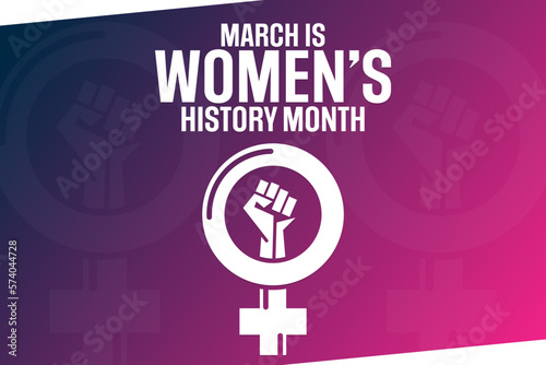March is Women’s History Month. Vector illustration. Holiday poster.