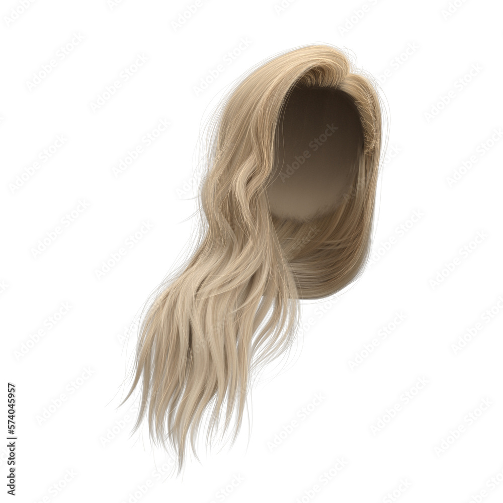 3d rendering straight hair isolated blonde 3d rendering straight hair isolated blonde