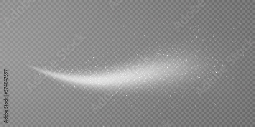 Magic white wind png festive isolated on transparent background. white comet png with sparkling stars and dust.