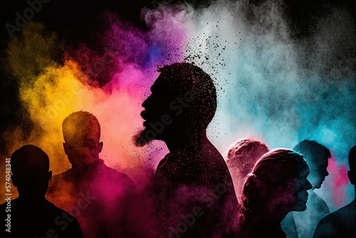 Silhouette of a man during the celebration of Indian Holi festival 