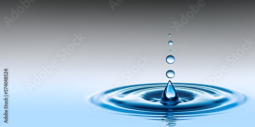 blue water drop splash background - generativ ai