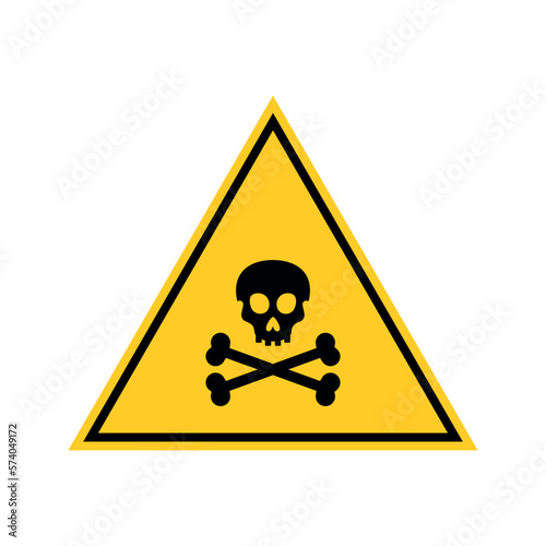 Skull and bones warning sign or toxic warning sign