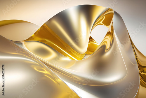 luxury golden 3d abstract background, Generative AI