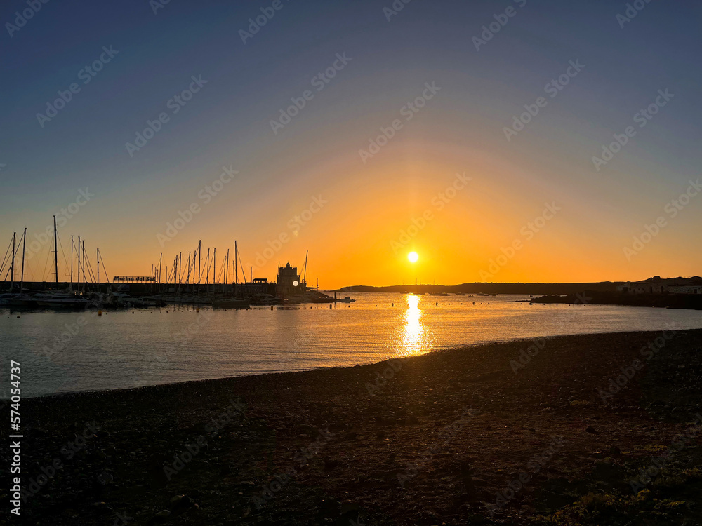 Sunset next to the marina of Las Galletas in Arona Sunset next to the marina of Las Galletas in Arona