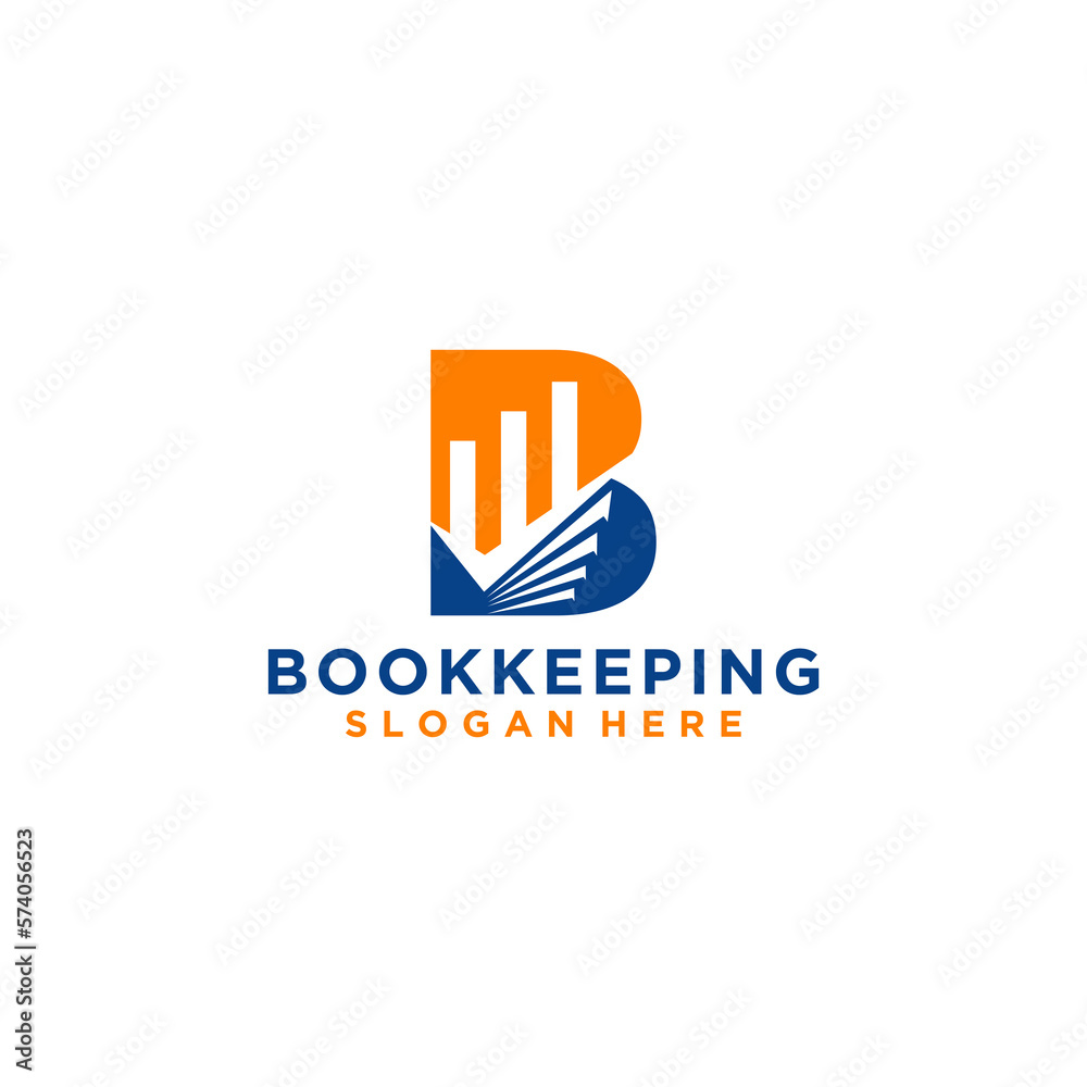 Fototapeta premium Bookkeeping Financial Logo Design Vector