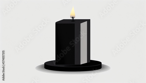 burning candle on white, generative ai