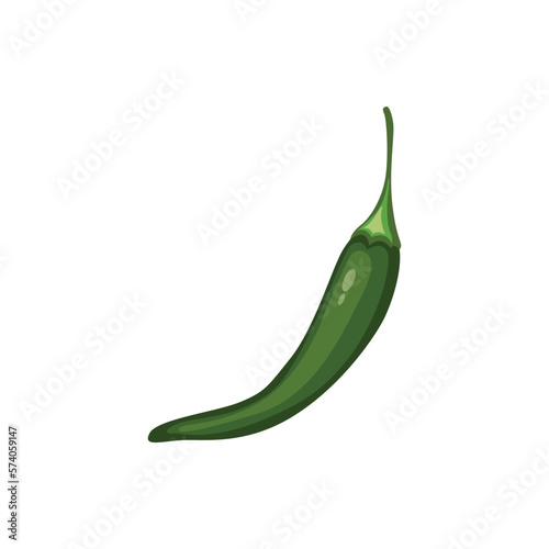 Anaheim pepper illustration isolated on white background in flat design, infographic icon in flat style on white background