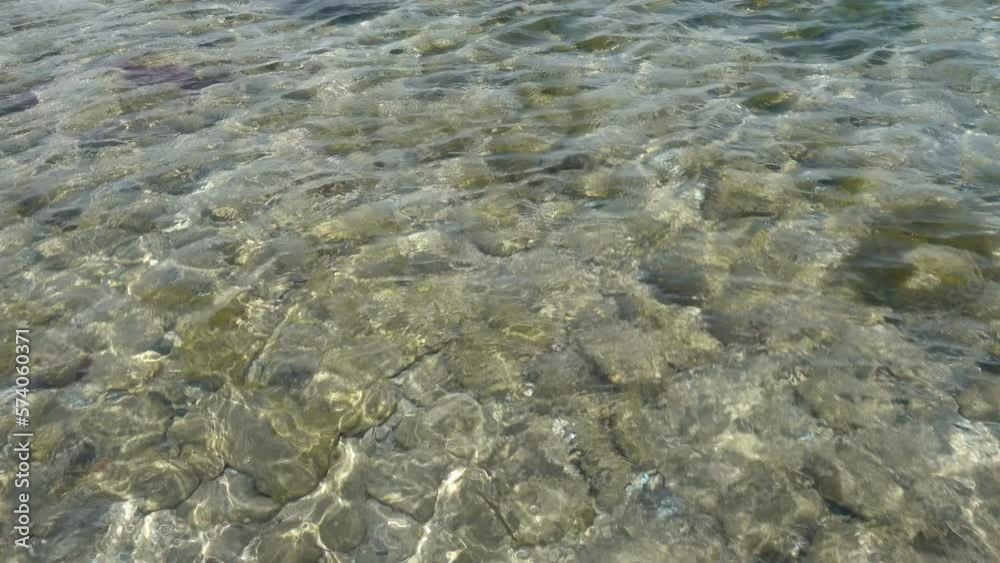 4K view of clear and transparent water ripples with stones at the bottom of the pond 4K view of clear and transparent water ripples with stones at the bottom of the pond