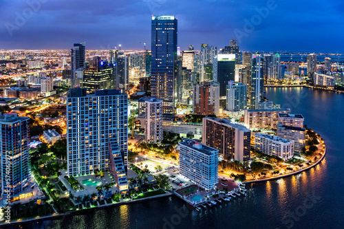 Four Seasons Hotel,Brickell Miami Downtown,.Aerial View,Miami,South Florida,Dade,Florida,USA