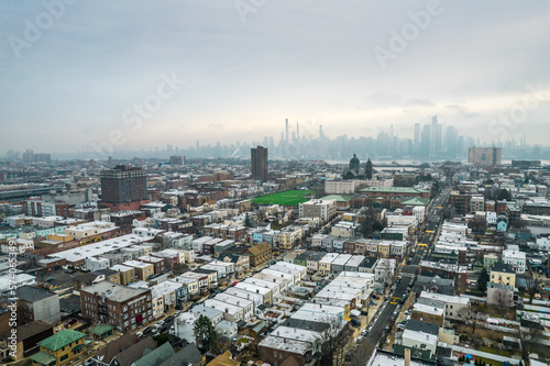 Cloudy Manhattan Skyline from New Jersey