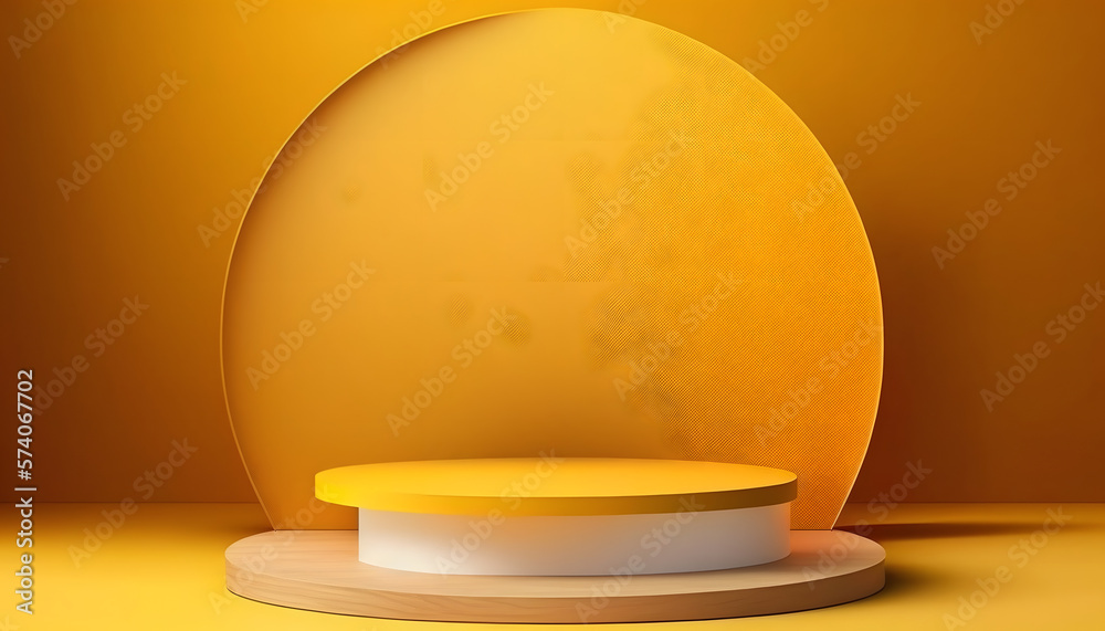 Empty wood podium product display isolated, luxury showcase concept, generative ai Empty wood podium product display isolated, luxury showcase concept, generative ai