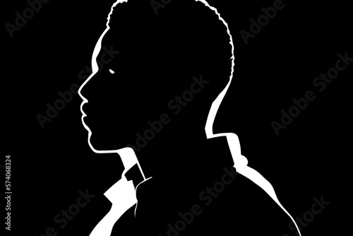 The black man silhouette on black