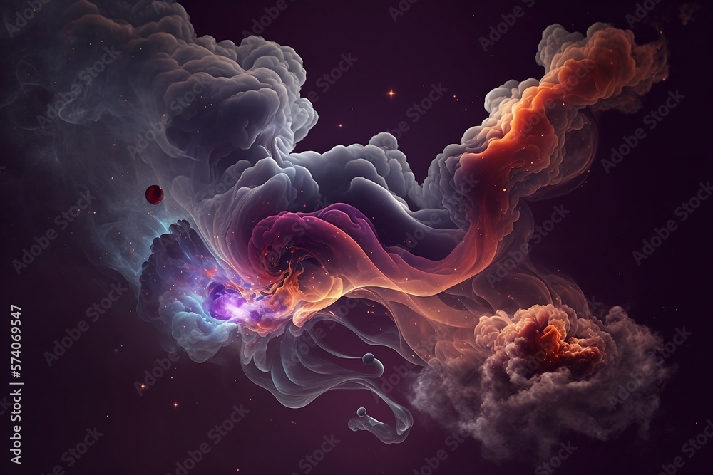 Naklejka premium A digital painting of a colorful explosion, generative ai