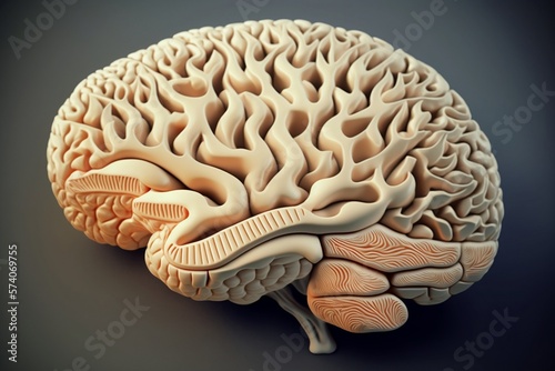 A model of a human brain, generative ai