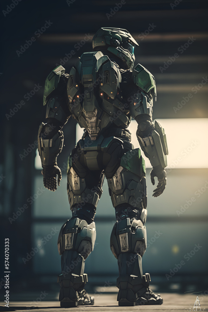 full body armored space suit with boots, futuristic, character design, generative ai full body armored space suit with boots, futuristic, character design, generative ai