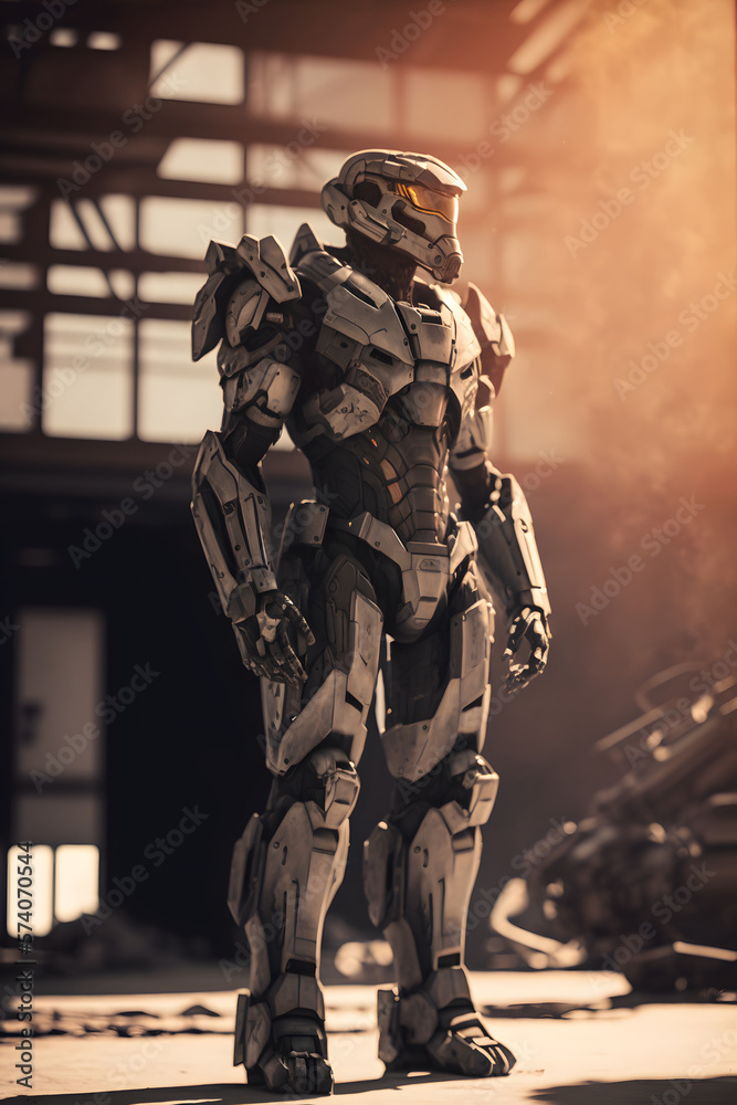 full body armored space suit with boots, futuristic, character design, generative ai full body armored space suit with boots, futuristic, character design, generative ai