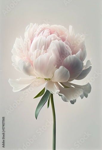 beautiful peony flowers on white background photo
