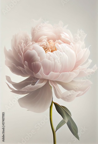 beautiful peony flowers on white background photo