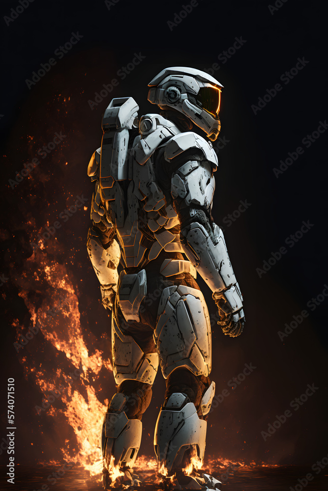 full body armored space suit with boots, futuristic, character design, generative ai full body armored space suit with boots, futuristic, character design, generative ai
