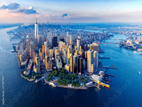 Aerial View over New York City Manhattan,New York,USA photo