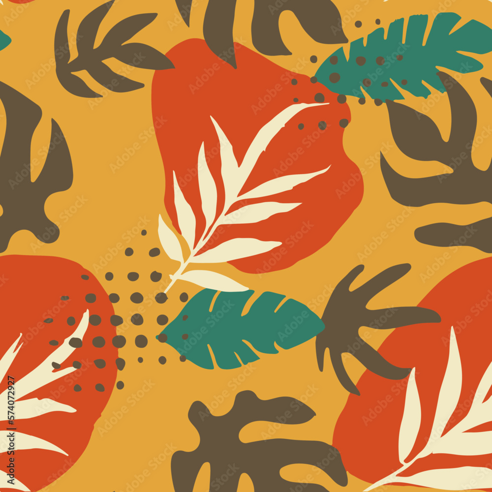 Fototapeta premium Dark Seamless Elegant Isolated Surface Backdrop. Vibrant Repeated Classic Plant Style, Seamless Pattern.