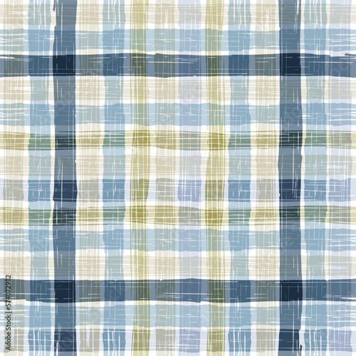 Gingham seamless pattern. watercolors checkered plaid, rustic tartan background, vector spring picnic textile, rustic farmhouse print