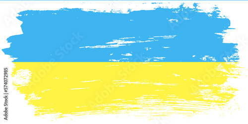 Ukraine flag brush paint vector illustration  Ukrainian blue and yellow flag  watercolor paintbrush