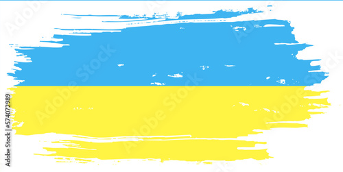 Ukraine flag brush paint vector illustration  Ukrainian blue and yellow flag  watercolor paintbrush