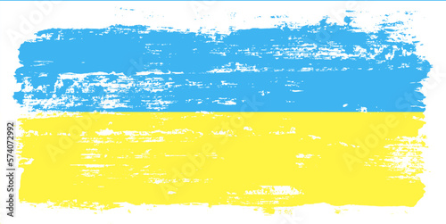 Ukraine flag brush paint vector illustration, Ukrainian blue and yellow flag, watercolor paintbrush