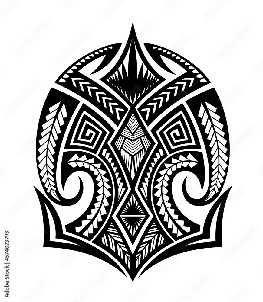 Polynesian tattoo pattern maori, samoa ornament border, ethic tribal ...