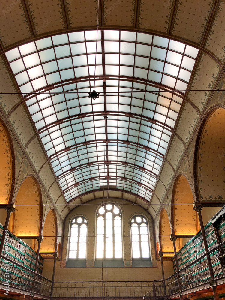 Inside the Rijksmuseum Research Library in Amsterdam, Netherlands