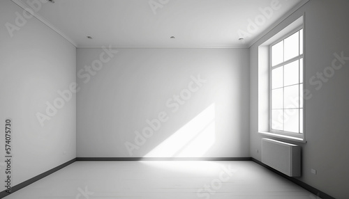 White room interior with plain wall