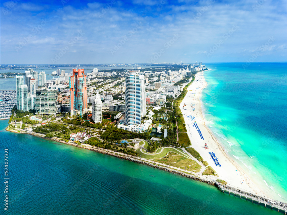 Fototapeta premium Aerial View of South Miami Beach Florida