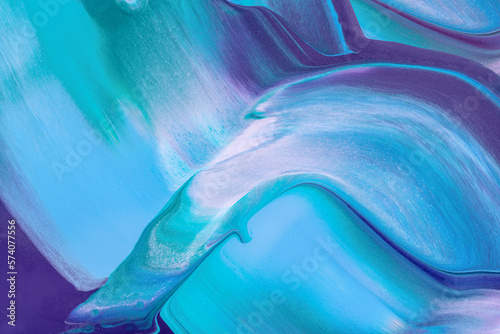 Mint Lilac Purple Abstract Paint Stroke Fluid Liquid Pastel