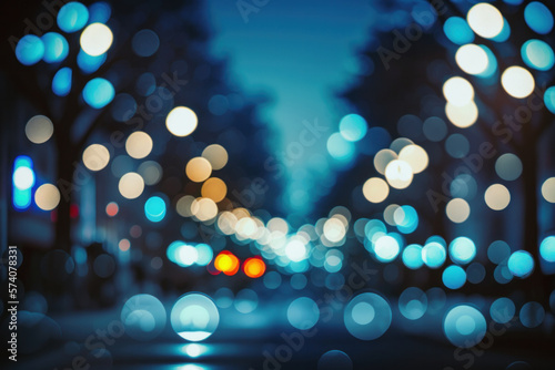 Blue Bokeh Street, Generative AI