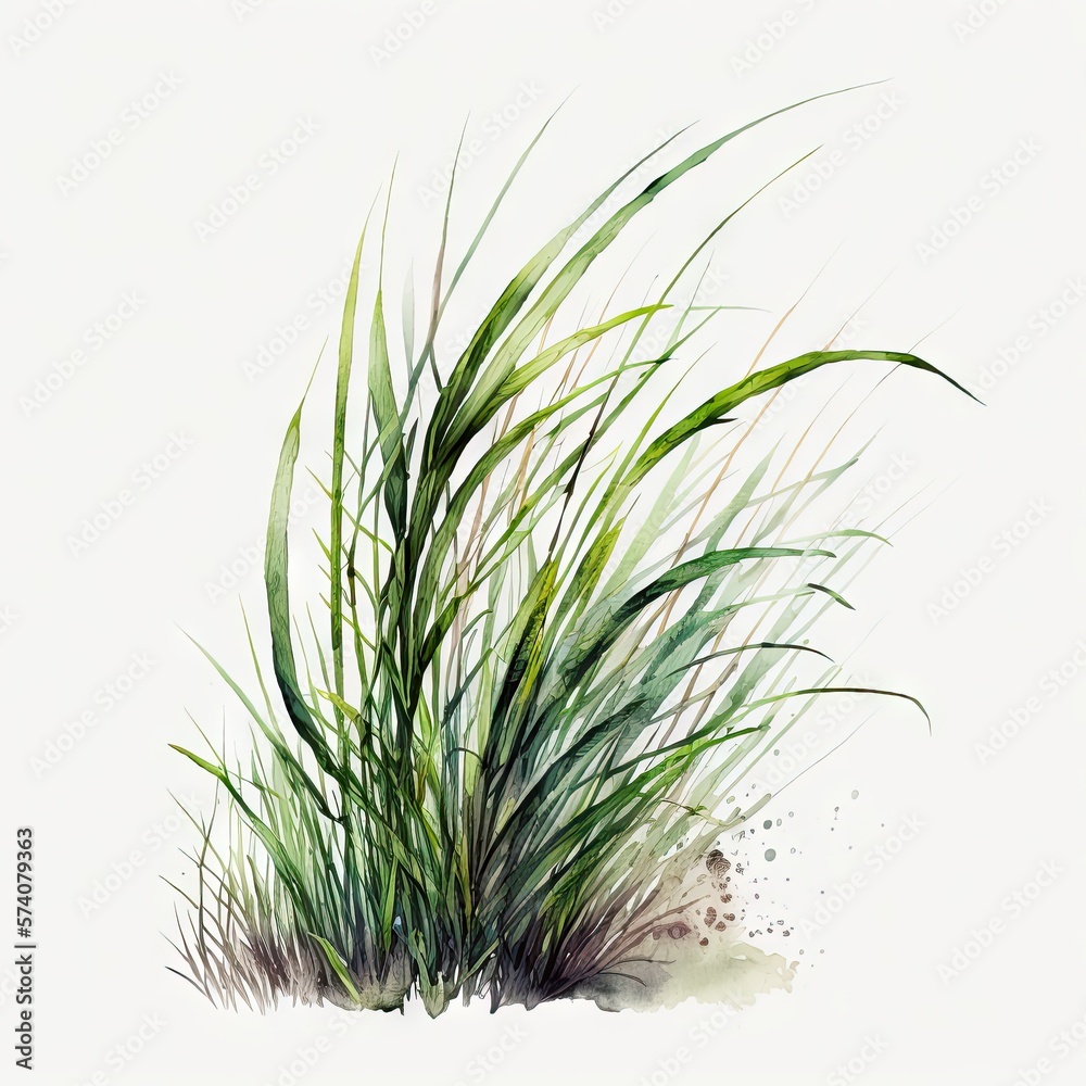 Obraz premium Grass watercolor generative AI